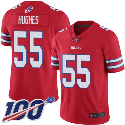 Men Buffalo Bills #55 Jerry Hughes Limited Red Rush Vapor Untouchable 100th Season NFL Jersey->buffalo bills->NFL Jersey
